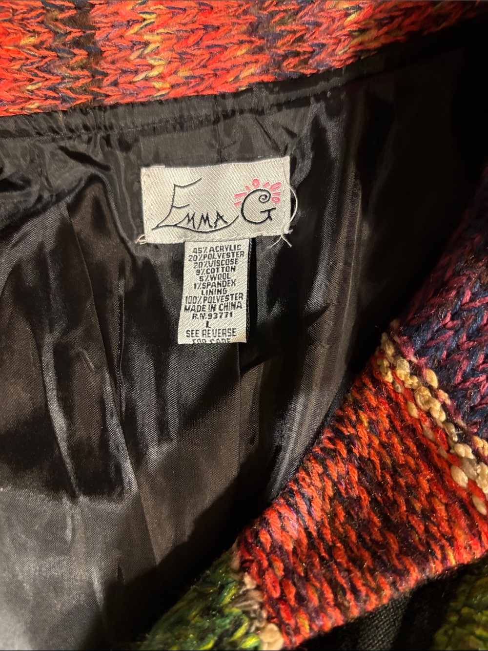 Emma G Multicolor Striped Knit Patchwork Cardigan - Button Front - Picture 5 of 5